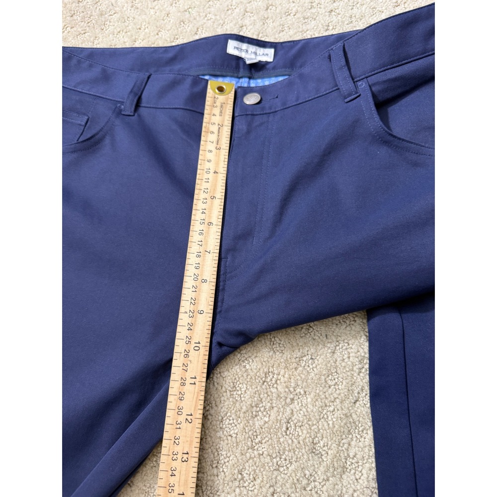 Peter Millar Mens Performance Golf Pants Navy Blue 5-Pocket 38x32 Stretch SKU242 - Picture 6 of 8